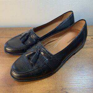 Magnanni Mens 10 EE Made in Spain 6173 Kiltie Tassel Leather Dress Loafers Black